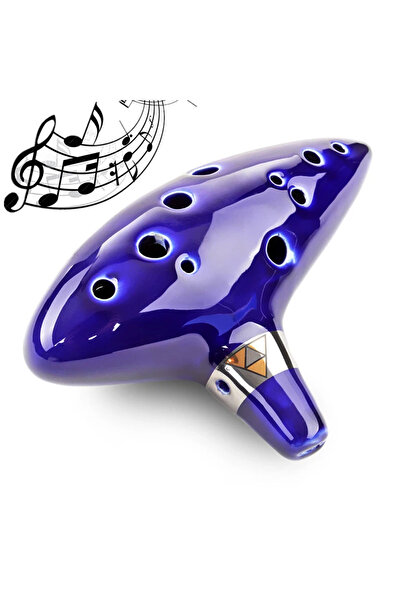Choice Ocarina Ceramic Legend Of 12 Holes Ceramic Alto C Ocarina Flute Blue Inspired Time Musical Instru...