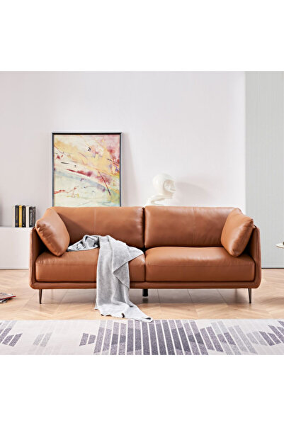 micasa 3-Seater Elegant and Modern Design Top Grain Leather Sofa