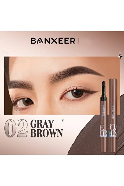 Banxeer كريم الحواجب - مع فرشاة (اللون رقم 2 - رمادي بني)