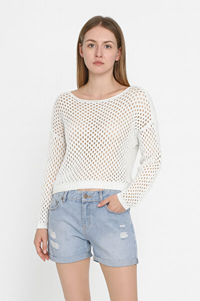 Minora Women's 100% Cotton Openwork Sweater