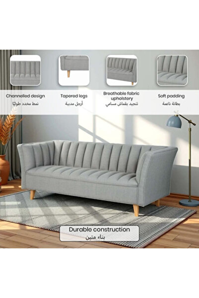 micasa High-Quality and Durable Fabric 3-Seater Sofa