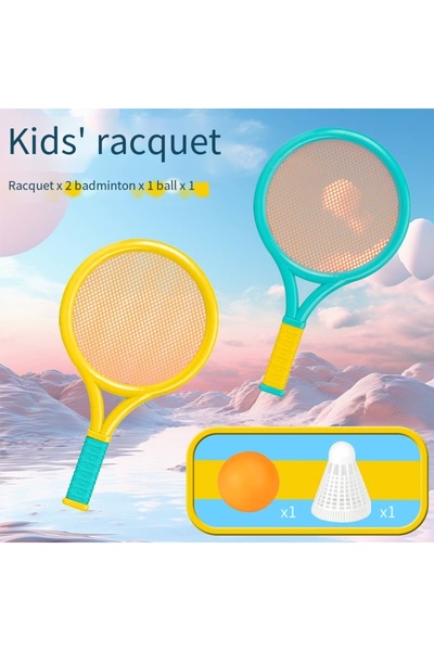 Choice مضرب تنس الريشة للأطفال باللونين الأصفر والأزرق، تمرين رد الفعل، للمبت...