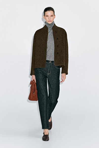 Massimo Dutti Alpaka yün karışımlı kısa hırka