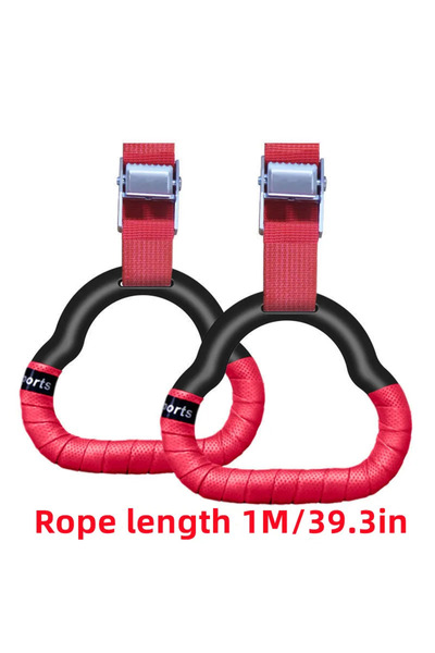 Choice 1M red Gymnastics Rings Kid Sport Toy Non-Slip Gym Rings With Swing Adjustable Straps Pull-up Workou