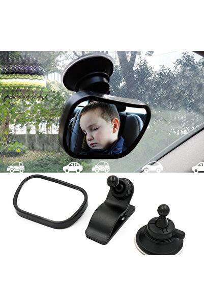 Choice black 2 in 1 Safety Car Back Seat Baby View Mirror Suction Clip-On Adjustable Baby Rear Convex Mirro