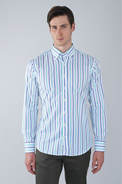 Bisse Uzun Kol Cepsiz Yeşil Pamuk Erkek Gömlek