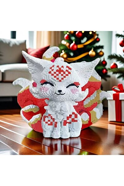 Choice 9000 7063 Pieces of Weiyan Golden Red Tail Nine-Tailed Fox 3D Puzzle - DIY Model Construction Set, P