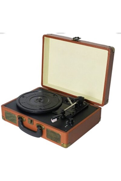 fomix fm-102 kahverengi Hoparlörlü Bluetoothlu Pikap Plak Çalar