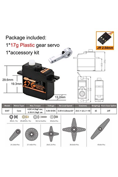 Choice 17G Plastic w 25T DSPOWER 17g 21g Servo Mini Digital Motor Waterproof for 1/18 1/16 Micro RC Car HYP