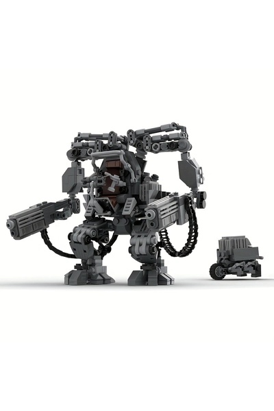 Choice 712 قطعة من مكعبات بناء فيلم كلاسيكي من MOC Black Robot APU نموذج MOC-137552 سلاح روبوت ميكا