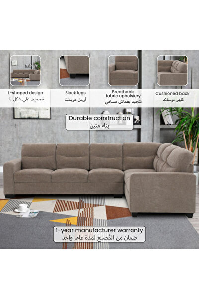 micasa Elegant and Modern Design 5 Seater Corner Sofa Set