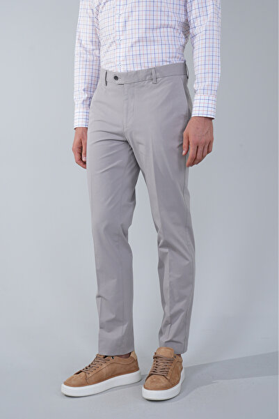 Bisse بنطلون رجالي من القطن الحجري بـ 4 جيوب بدون طيات