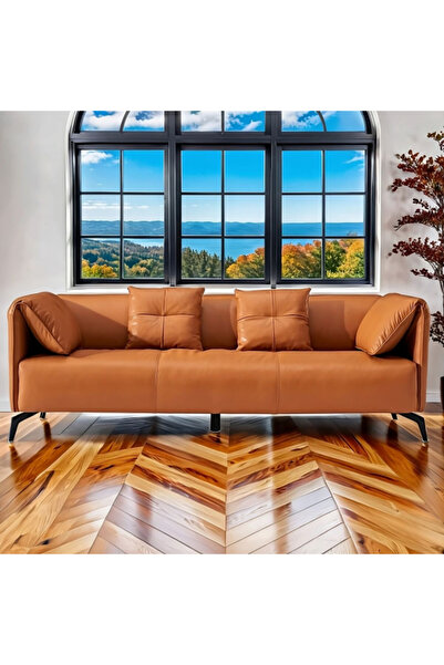 micasa 3-Seater Elegant and Modern Design Top Grain Leather Sofa