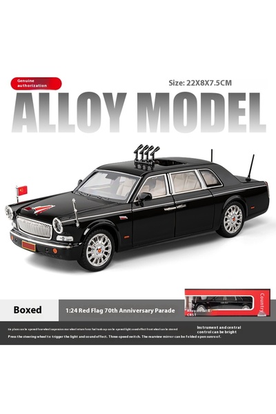 Choice سيارة ليموزين فاخرة من سبائك معدنية من هونغ تشي L5 بمقياس 1:24، باللون...