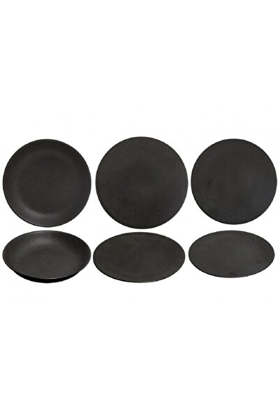 OEM 18-piece dinnerware set, 6 people, caviar black, round shape, porcelain