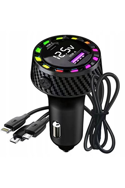 zola Incarcator auto bricheta 45W, 12/24V, USB-C, USB-A, cablu multiplu, afis...