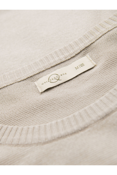 OMBRE Classic knitted men's shirt with ribbed cuffs - light grey V3 OM-TSCT-0252 XXL