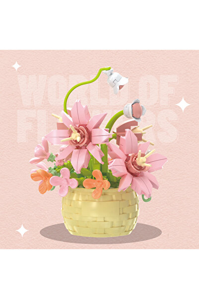 Choice4 مجموعة مكعبات بناء نباتات منزلية الصنع، 155 قطعة، بدون صندوق - ورود، ...