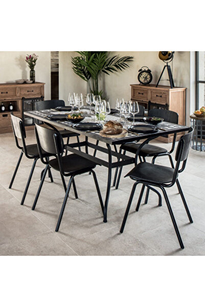 Atmosphera Kipos Rectangular Mosaic Designed Dining Table