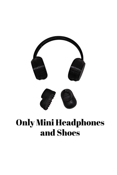 Choice لا يشمل دمى سوداء سماعات رأس أحذية ل 17 سم Labubu إكسسوارات سماعات صغي...