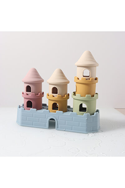 Choice castle 8pcs/set Baby Teething Toys - Silicone Castle Building Blocks Set, Soothe Sore Gums, BPA Free