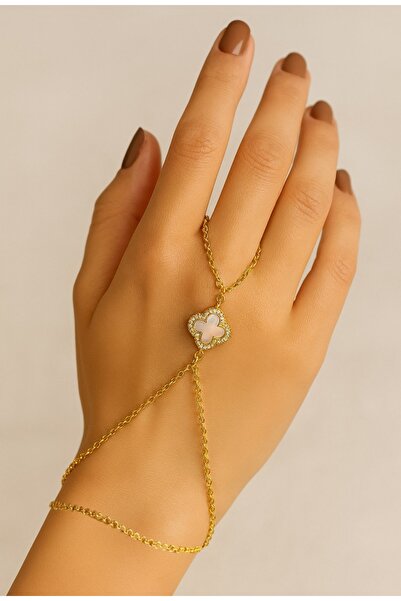 stainless steell gold renk siyah beyaz çift yönlü yonca model çelik şahmeran