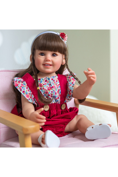 Choice دمية طفلة من السيليكون الناعم بالكامل من NPK مقاس 55 سم، دمية طفلة من كامي سمايل بيبي ناعمة الملمس، تفاصيل يدوية