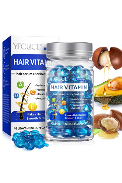 OEM Capsules with argan oil, avocado, macadamia and multivitamins for damaged hair, 40 pcs, Yecuce®