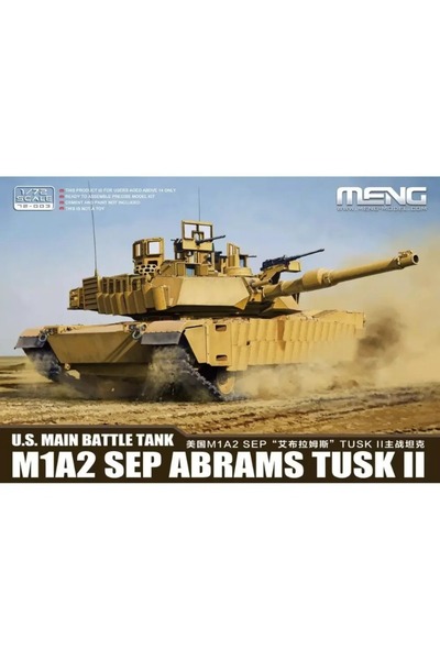 Choice نموذج بلاستيكي لعبة زينة MENG 72-003 1/72 دبابة القتال الرئيسية الأمريكية M1A2 SEP Abrams TUSK II - مقياس...