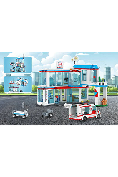 Choice بدون صندوق أصلي، لعبة مكعبات بناء مستشفى المدينة 3 في 1، مجموعات STEM، مركز إنقاذ، سيارة إسعاف، طبيب نور