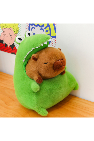 Choice دمية كابيبارا قطيفة محيطية على شكل تمساح قرش لطيف بطول 30 سم، دمية كاب...