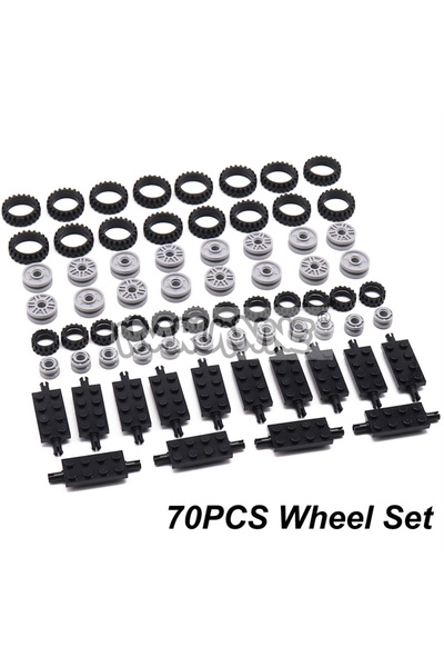 Choice 70PCS Wheel Set MARUMINE 70PCS Building Blocks Wheel Tire MOC Bricks Car Track Vehicle Parts Accesso