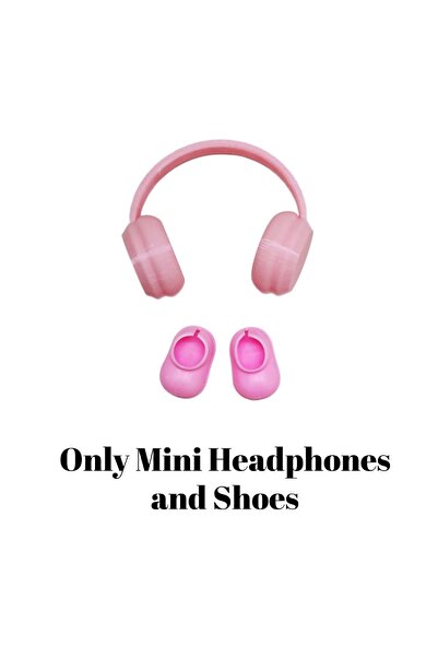 Choice لا يشمل دمى وردية سماعات رأس أحذية ل 17 سم Labubu إكسسوارات سماعات صغي...