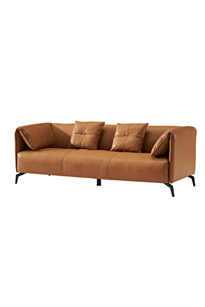 micasa 3-Seater Elegant and Modern Design Top Grain Leather Sofa