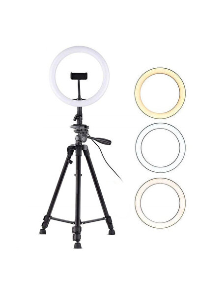 Primo Plus حامل ثلاثي محمول للكاميرا، قابل للطي، وحامل للكاميرا وحلقة الإضاءة، لون أسود 3120