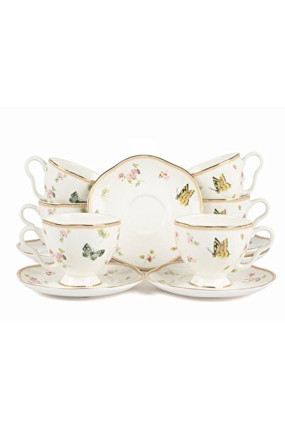esdekor Wings of Spring 6-Piece Coffee Cup Set 90Cc Boutique Porcelain