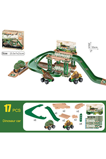 Choice3 Dinosaur car Children's Track Parking Lot Fire Truck Police Engineeri...