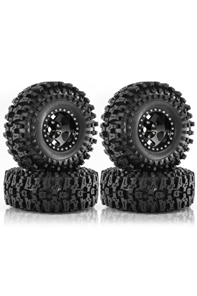 Choice طقم إطارات وحواف عجلات معدنية سوداء RS RC مقاس 120 مم وقطر 1.9 بوصة بت...