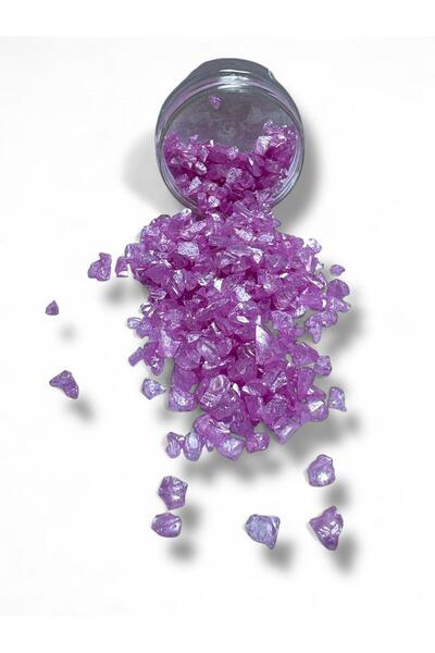 stonechem Epoksi Çalışmalarınız İçin Parlak Cam Kırıkları 4-8 mm FUŞYA 100 gr