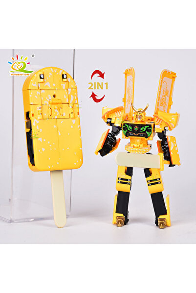 Choice1 روبوت تشوه الآيس كريم 2 في 1 باللون الأصفر لجرة الصور، نموذج محارب إب...