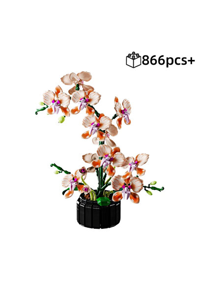 Choice 866 قطعة تعليمية من مكعبات بناء باقة الأوركيد، نموذج تجميعي إبداعي على طراز MOC