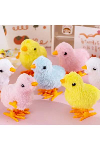 Choice Random color - 1pc Pet Cat Toys Jumping Walking Hopping Cartoon Plush Chicken Clockwork Cat Interati