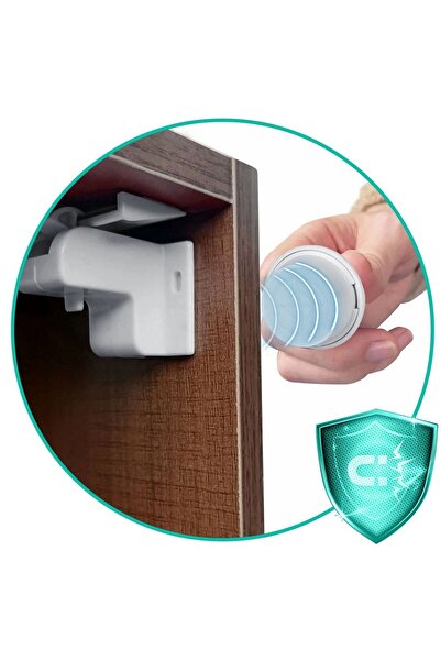 Ricokids Cabinet safety set, made of special resistant plastic, magnetic, white, 8 pieces