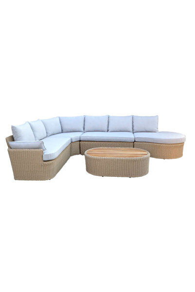 Living Accents Elegant Design Aluminium and Wicker Outdoor Sofa Set