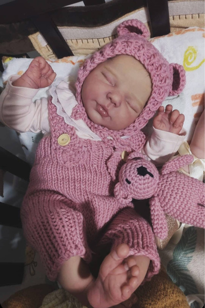 Choice دمية فالنتينا ريبورن من إن بي كيه وردية اللون مقاس 50 سم و20 بوصة، مصن...