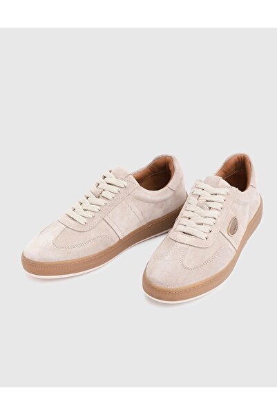 İLVİ Nicoli Genuine Suede Leather Beige Women's Sports Shoes
