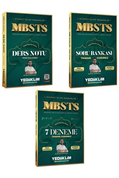Yediiklim Yayınları MBSTS Ders Notu Soru Bankası ve Deneme Seti 3 Kitap