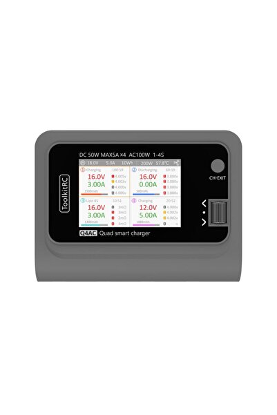 Choice EU Plug ToolkitRC Q4AC charger XT60 Adapters IPS Bright With Clear Wide Angle Display 4x50w 5A AC 10
