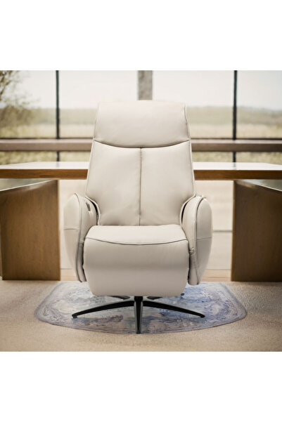 micasa High-Quality 360-Degree Swivel Leather Reclining Chair