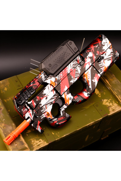 Choice مجموعة كرات الجل P90 الحمراء - لعبة قتال خارجية قابلة لإعادة الشحن للم...